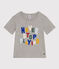 Gemustertes Jungen-T-Shirt aus leichtem Jersey grau CHATON CHINE