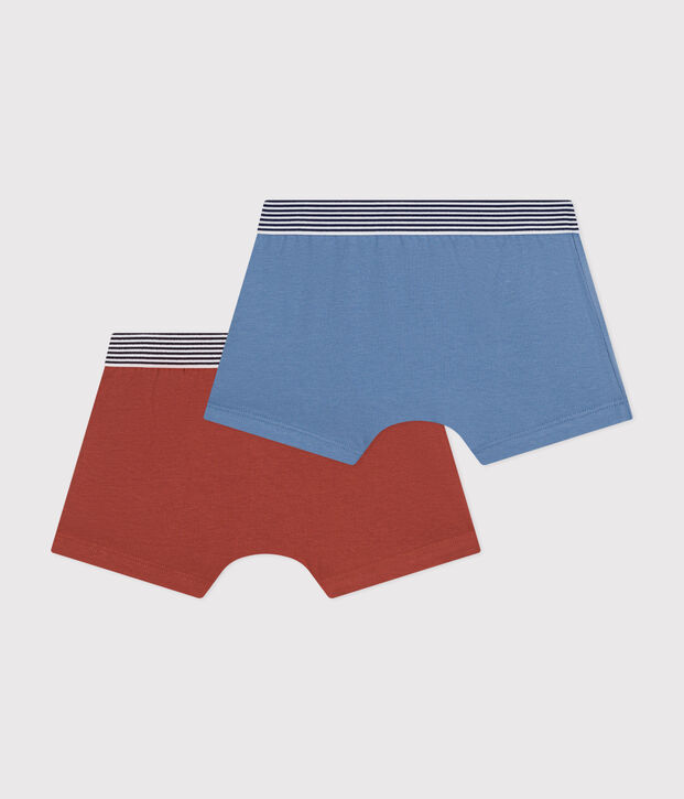 2er-Set Kinder-Boxershorts aus Baumwolle und Elastan vielfarbig