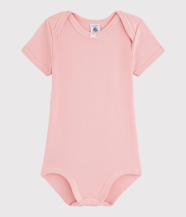 Kurz&auml;rmeliger Baby-Body M&auml;dchen rosa