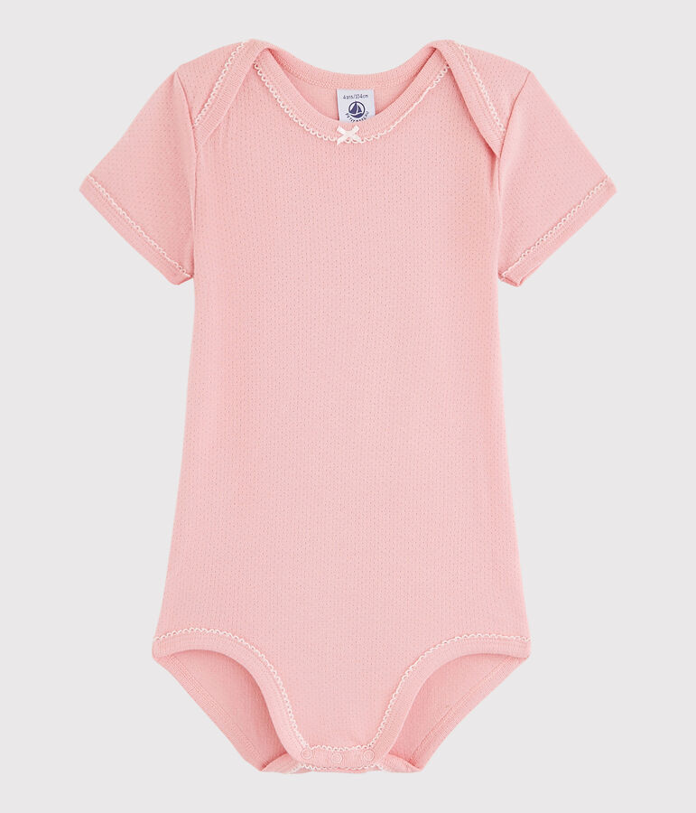 Kurz&auml;rmeliger Baby-Body M&auml;dchen rosa