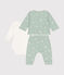 3-teiliges Baby-Set aus Doppeljersey grün HERBIER/weiss MULTICO