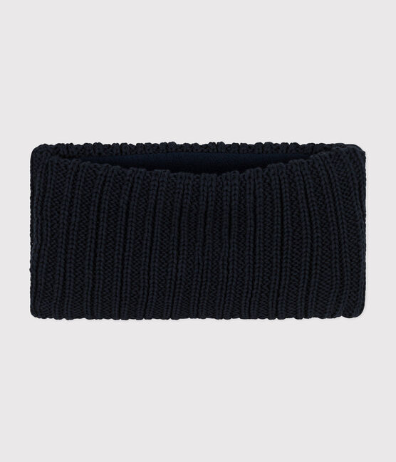 Baby-Schlauchschal aus Strick mit Fleece-Futter blau SMOKING