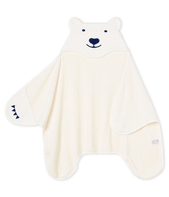 Cape/Decke aus Fleece für Jungen weiss MARSHMALLOW/blau MEDIEVAL