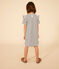 Kurzärmeliges gestreiftes Kleid aus Baumwolle Kinder/Mädchen weiss AVALANCHE/blau SMOKING