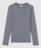 Eng anliegendes T-Shirt mit Rundhalsausschnitt aus Bio-Baumwolle für Damen blau SMOKING/weiss MARSHMALLOW