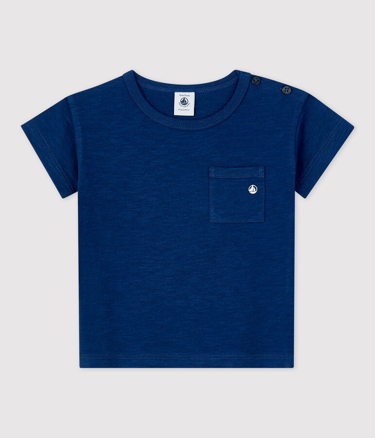 Einfarbiges kurz&auml;rmeliges T-Shirt aus Jersey blau