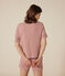 Damen-Pyjama bestehend aus kurzer Hose und T-Shirt aus gestreifter Baumwolle FAMEUX/ MARSHMALLOW
