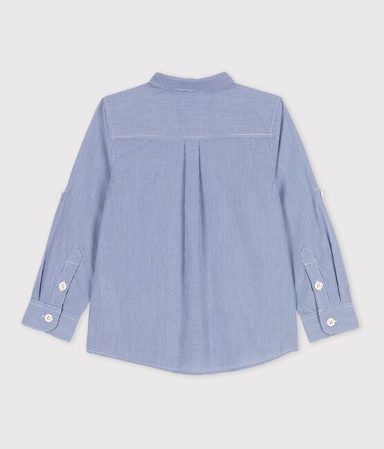 Kinder-Hemd aus Popeline für Jungen blau BLEU/weiss BLANC