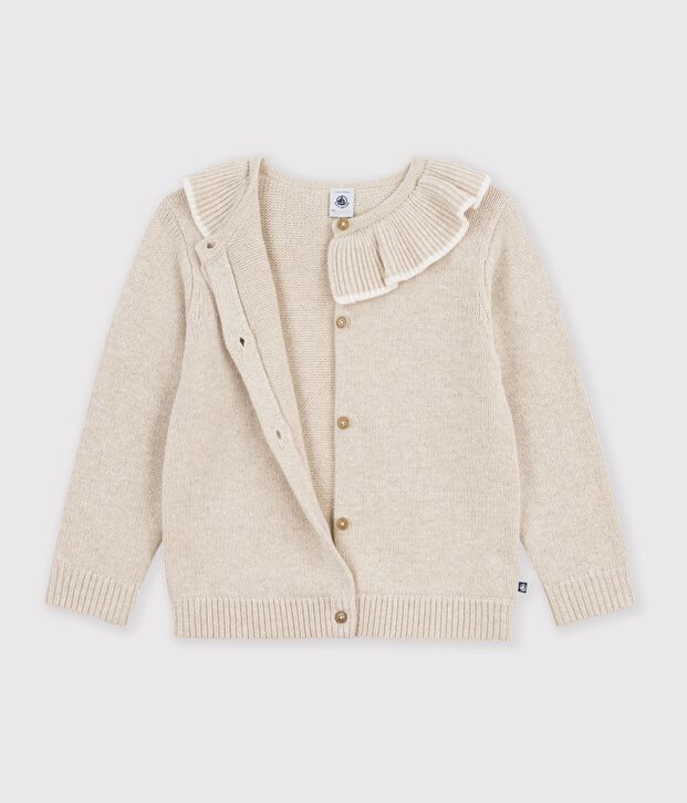 Kinder-Cardigan aus einfarbiger Wolle und Baumwolle MONTELIMAR CHINE