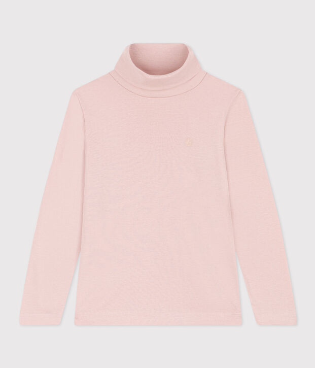 Kinder-Rollkragenshirt aus Baumwolle f&uuml;r M&auml;dchen und Jungen rosa