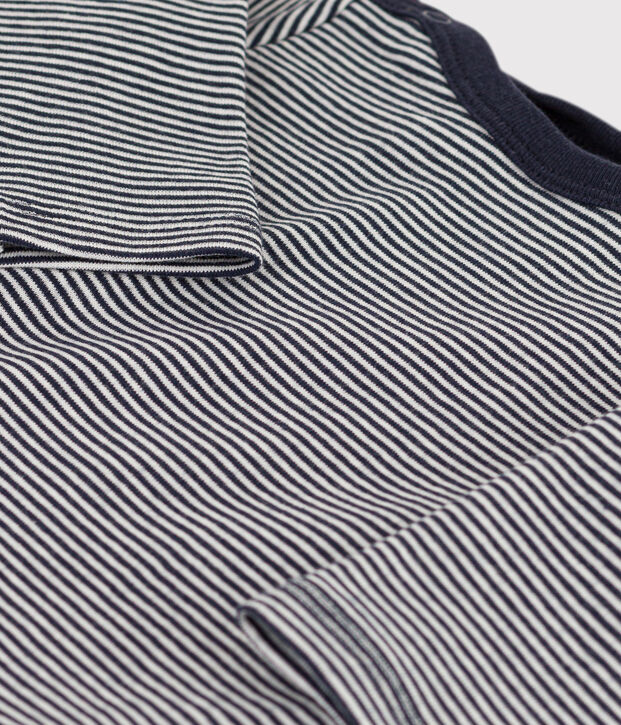 Body und T-Shirt aus Baumwolle f&uuml;r Babys blau/weiss