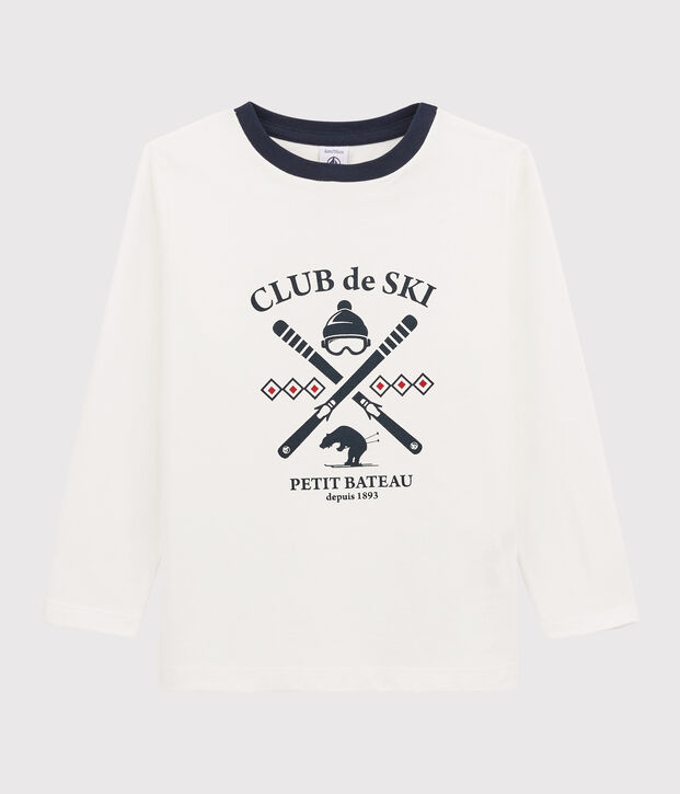 Kinder-T-Shirt mit Siebdruck f&uuml;r Jungen weiss