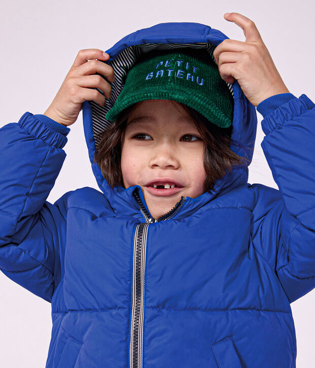 Einfarbige Kinder-Winterjacke blau
