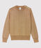 Marinepullover aus goldfarbener Baumwolle für Damen braun BRINDILLE/gelb DORE