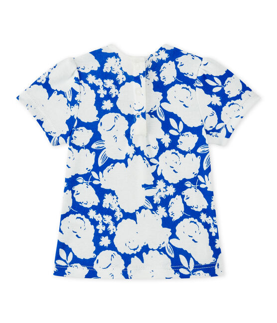 Bedrucktes Baby-Mädchen-T-Shirt weiss MARSHMALLOW/weiss MULTICO