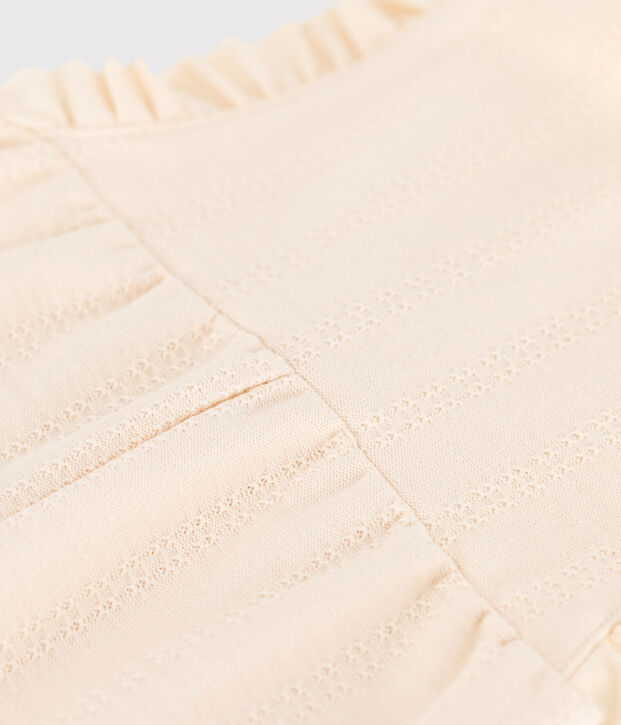 Langer Baby-Overall aus dickem Jersey mit dekorativen Tupfen naturfarben