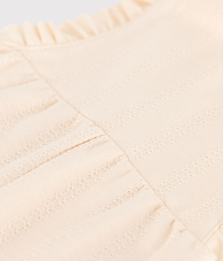 Langer Baby-Overall aus dickem Jersey mit dekorativen Tupfen naturfarben AVALANCHE