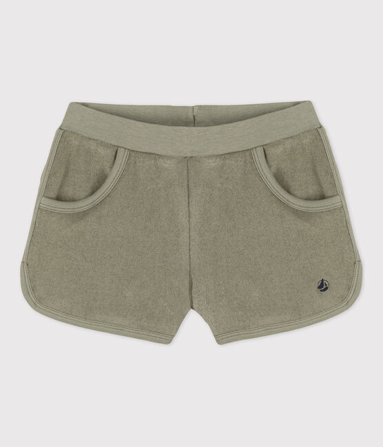 Kindershorts aus Frottee für Mädchen grün MARECAGE