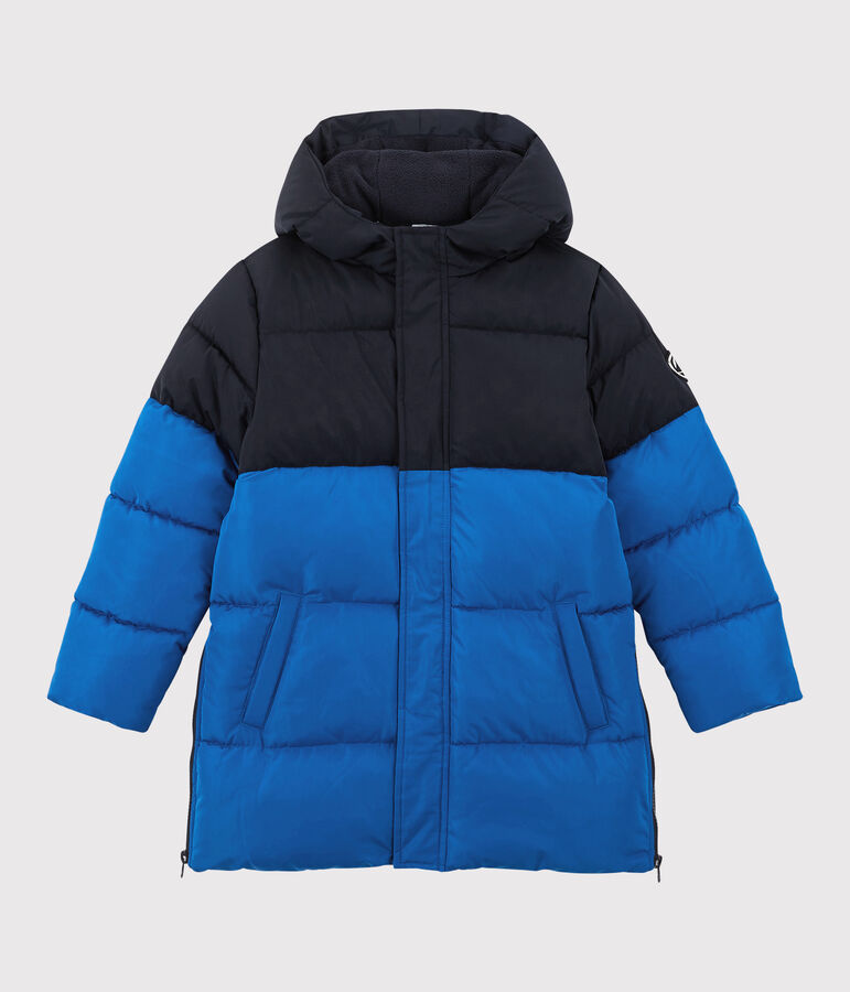Lange, gef&uuml;tterte Kinder-Winterjacke f&uuml;r M&auml;dchen / Jungen blau SMOKING/ RUISSEAU