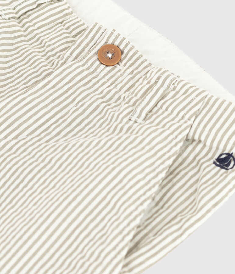 Kinder-Bermudas aus Seersucker f&uuml;r Jungen gr&uuml;n/weiss