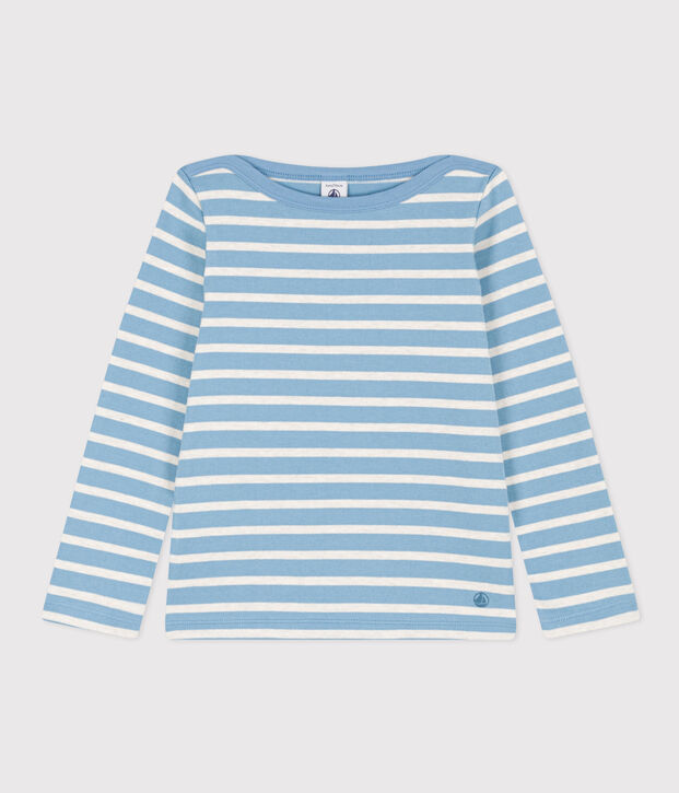 Kinder-Matrosenshirt aus Baumwolle f&uuml;r M&auml;dchen blau/beige
