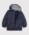 Kinder-Winterjacke mit Herzmotiv blau/vielfarbig