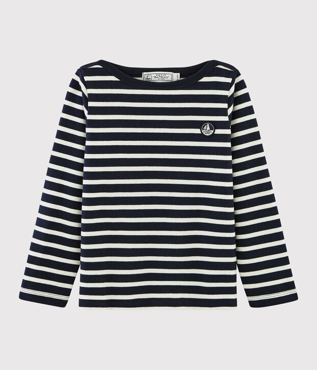 Kinder-Marineshirt aus Jersey M&auml;dchen - Jungen blau/weiss