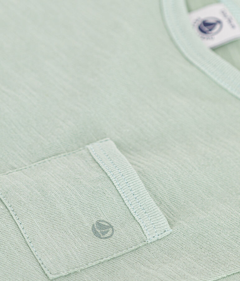 Kurz&auml;rmeliges Baby-T-Shirt aus geflammtem Jersey gr&uuml;n HERBIER