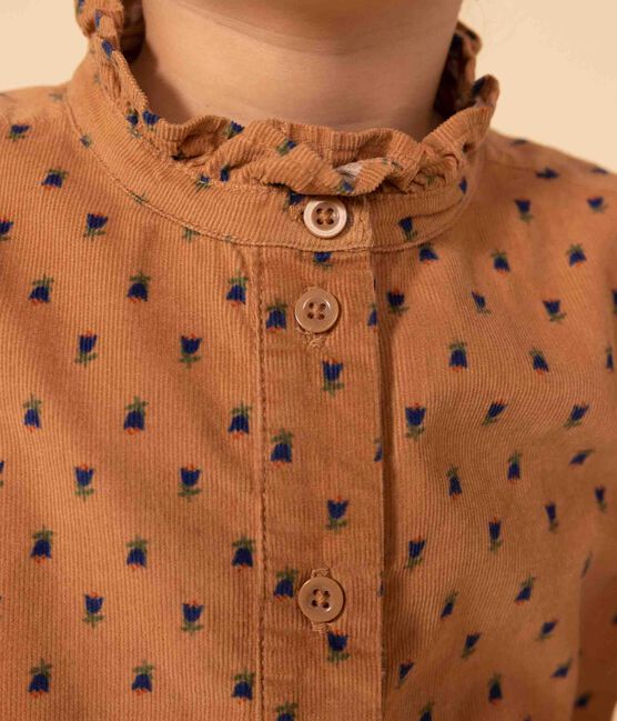 Langärmelige Kinderbluse aus Nicki mit Blumenmotiv für Mädchen SIENNA/ MULTICO