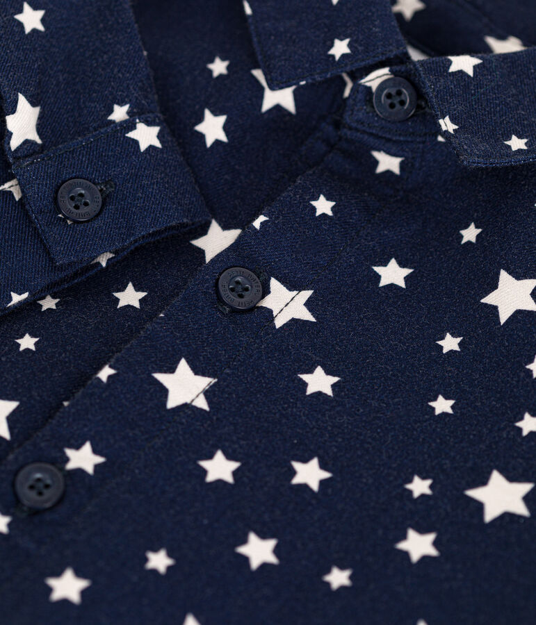 Baby-Hemd aus Flanell blau/weiss