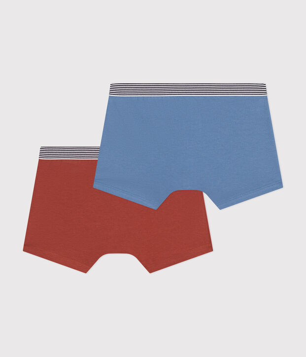 2er-Set Kinder-Boxershorts aus Baumwolle und Elastan vielfarbig