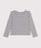 Geknöpftes Matrosenshirt aus Baumwolle Damen weiss MARSHMALLOW/blau SMOKING