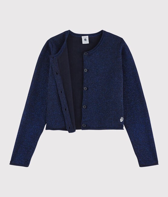 Kinder-Cardigan aus Baumwolle für Mädchen blau SMOKING BRILLANT