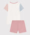 Kurzer Kinderpyjama aus Baumwolle weiss MARSHMALLOW/weiss MULTICO