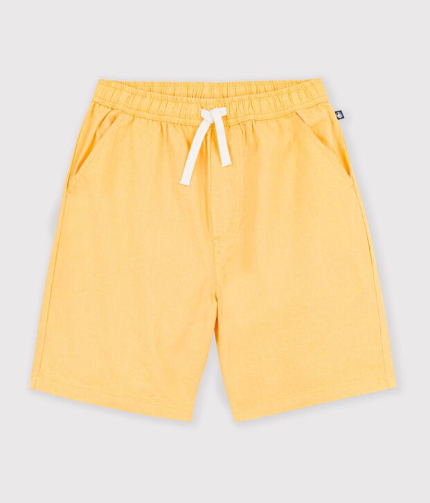 Kinder-Bermudashorts aus einfarbiger Baumwolle gelb