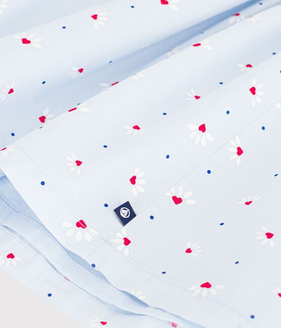 Ärmelloses Kinder-Kleid aus Baumwolle blau FRAICHEUR/weiss MULTICO