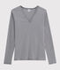 Damen-T-Shirt aus Baumwolle mit V-Ausschnitt