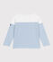 Langärmeliges Kinder-T-Shirt "Marinière" aus Baumwolle weiss MARSHMALLOW/blau ALASKA