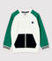 Kinder-Cardigan aus Molton für Jungen weiss MARSHMALLOW/weiss MULTICO