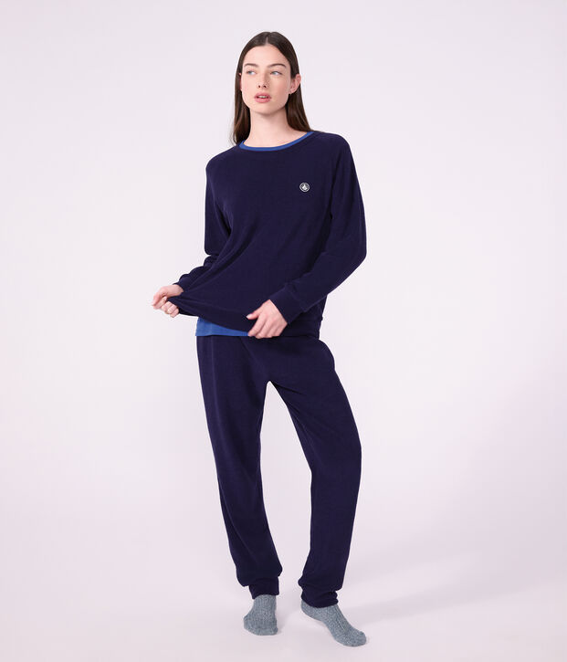 Damen-Pyjama aus einfarbigem Baumwoll-Frottee SOIR