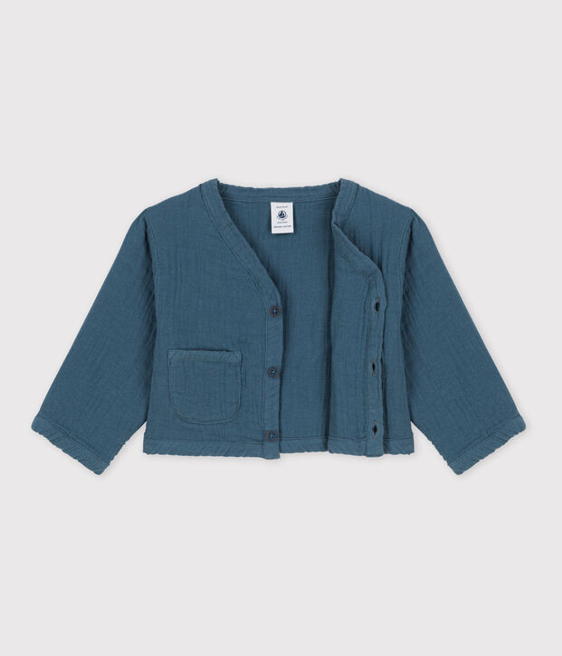 Baby-Cardigan aus Musselinstoff grau
