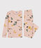 Kinderpyjama mit schlanker Passform aus Baumwolle mit Blumenmotiv für Mädchen rosa SALINE/weiss MULTICO