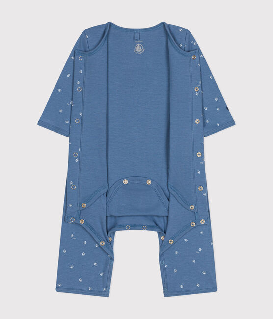 Bodyjama ohne Füße aus Baumwolle blau BEACH/ MARSHMALLOW