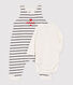 Zweiteiliges Baby-Set aus Bio-Baumwolle mit Marinestreifen