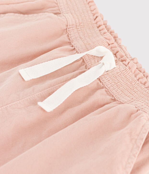 Weit geschnittene Kinderhose aus Feincord f&uuml;r M&auml;dchen rosa