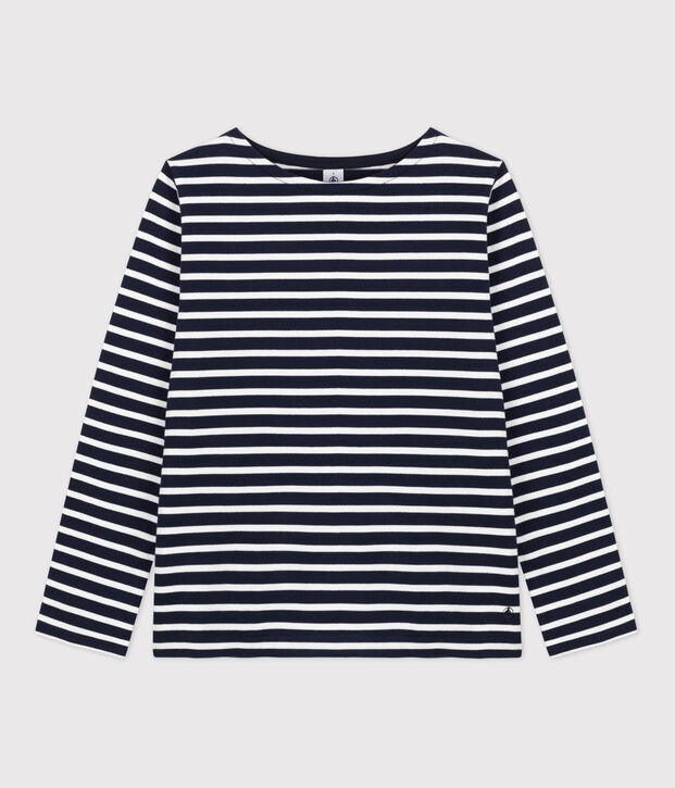 Streifenshirt aus Baumwolle f&uuml;r Damen blau/weiss