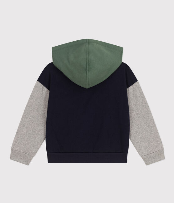 Kinder-Sweatshirt mit Kapuze aus Molton für Jungen blau SMOKING/weiss MULTICO