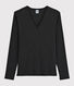 Damen-T-Shirt aus Baumwolle mit V-Ausschnitt