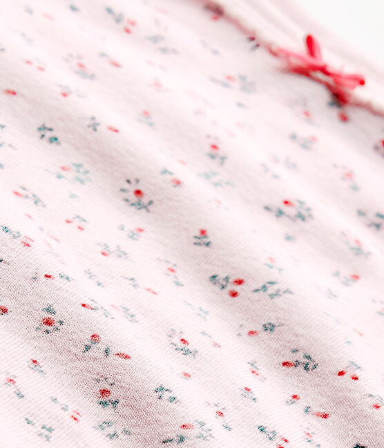 Bedruckter Baby-Mädchen-Langarmbody rosa VIENNE/weiss MULTICO