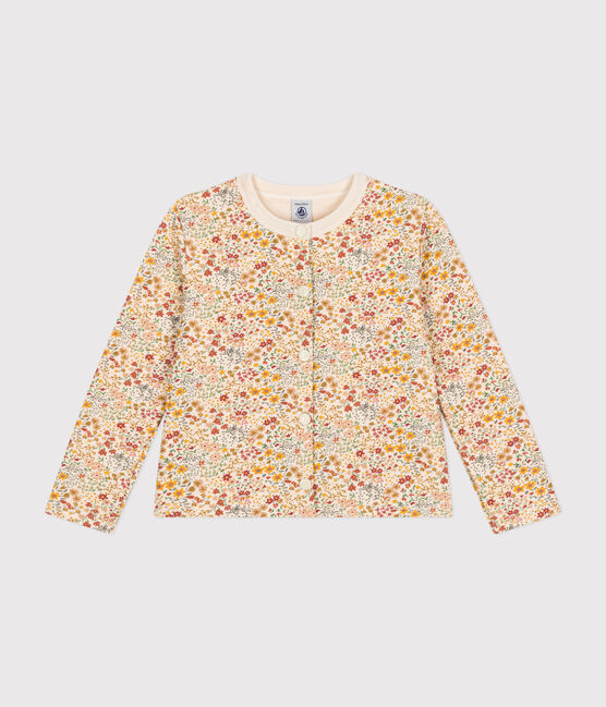 Kinder-Cardigan aus Doppeljersey für Mädchen AVALANCHE/ CUIVRE/ MULTICO